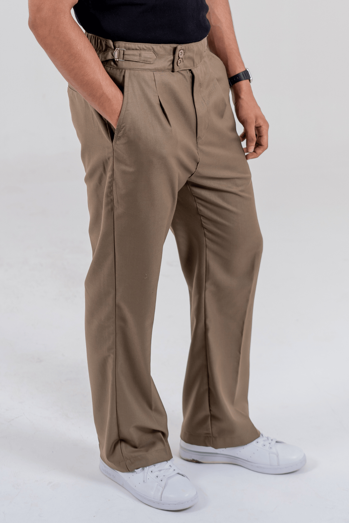 Mad Koffee Relaxed Fit Bootcut Gurkha Pants - Walnut Brown