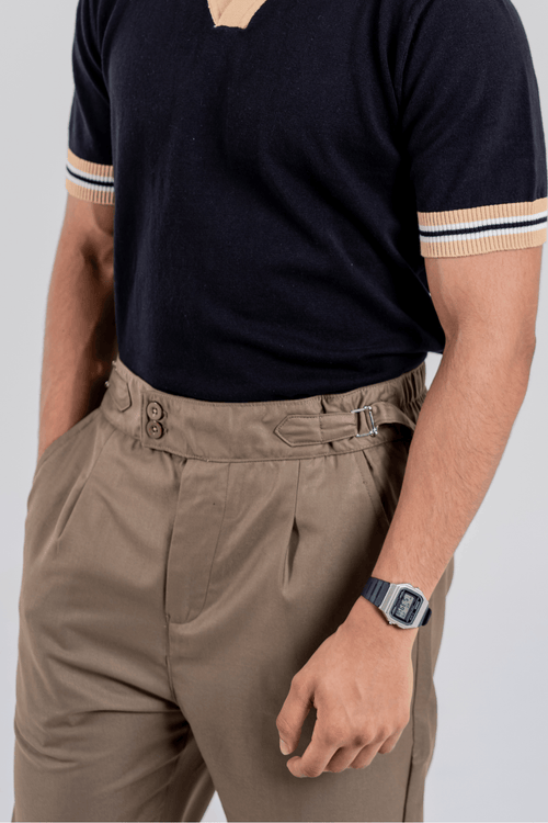 Load image 1 in gallery view. Mad Koffee Relaxed Fit Bootcut Gurkha Pants - Walnut Brown