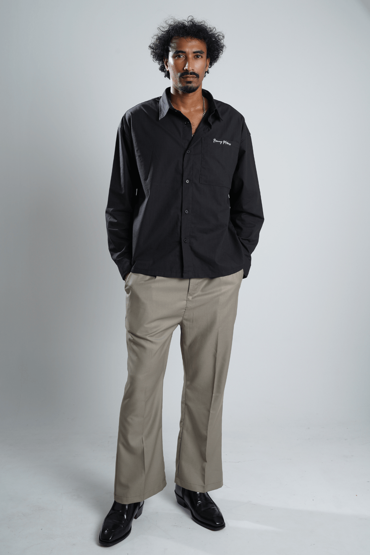 Mad Koffee Remi Cotton Boxy-Fit Shirt – Black