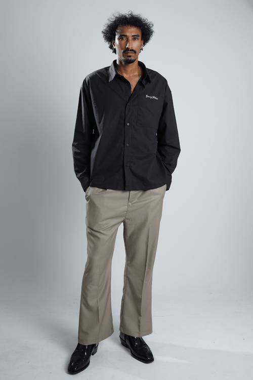 Load image 1 in gallery view. Mad Koffee Remi Cotton Boxy-Fit Shirt – Black