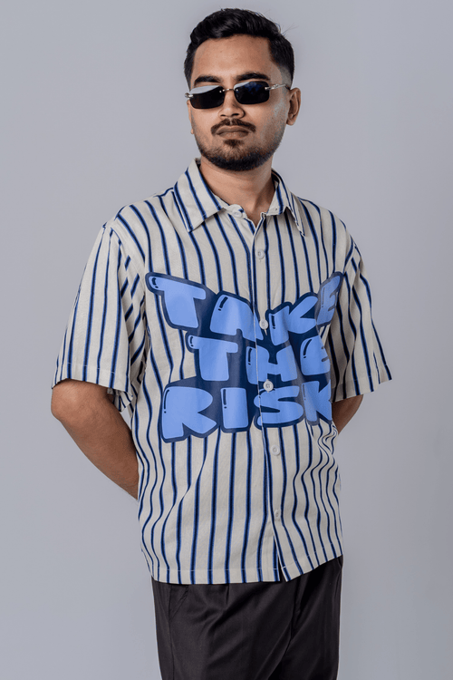 Load image 1 in gallery view. Mad Koffee Remi Cotton Striped Shirt – Take The Risk