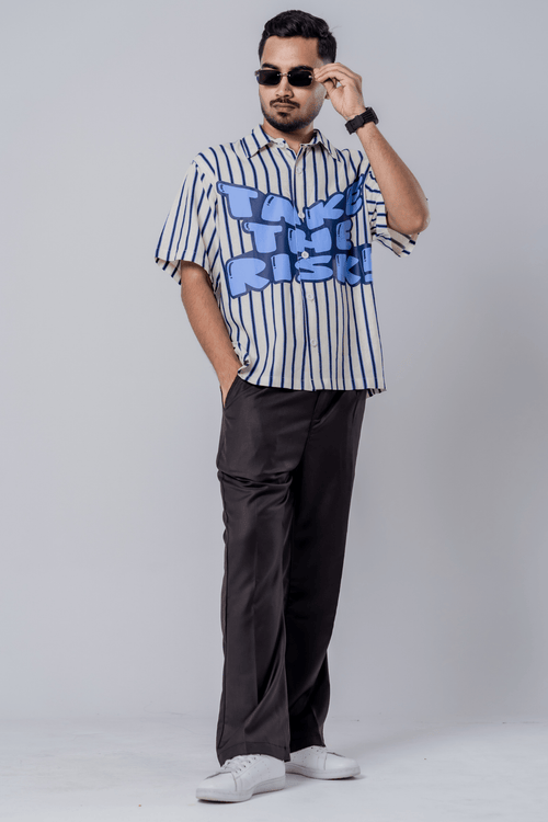 Load image 1 in gallery view. Mad Koffee Remi Cotton Striped Shirt – Take The Risk