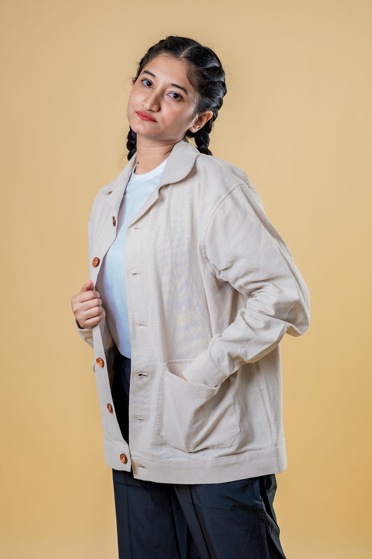 Mad Koffee Shacket Mad Urban Shacket –  Off White Jackets