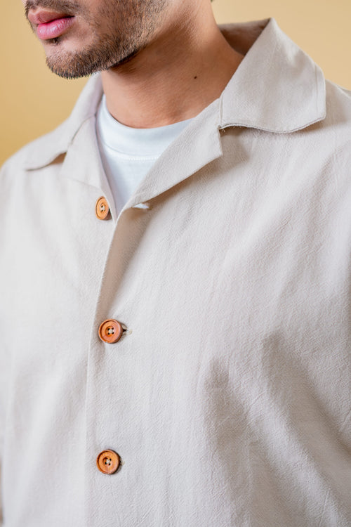Load image 1 in gallery view. Mad Koffee Shacket Mad Urban Shacket –  Off White Jackets