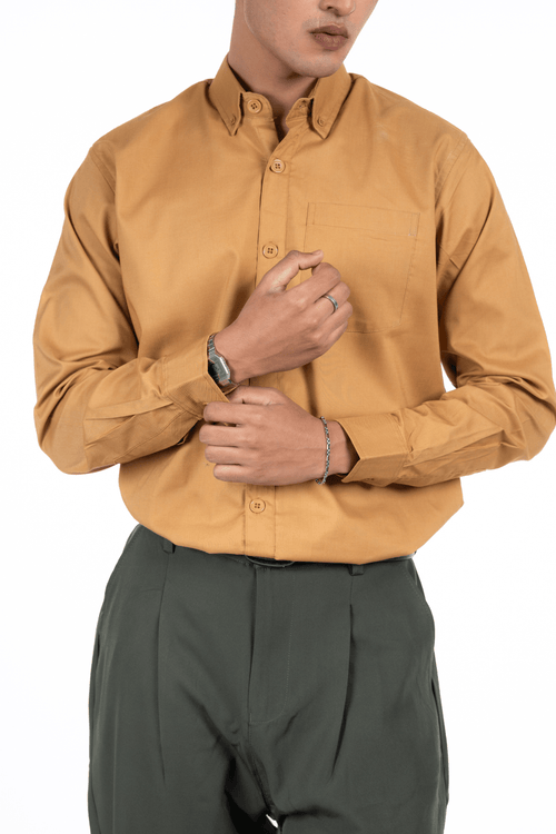 Load image 1 in gallery view. Mad Koffee Shirts Button-Down Oxford Shirt – Mocha Dust