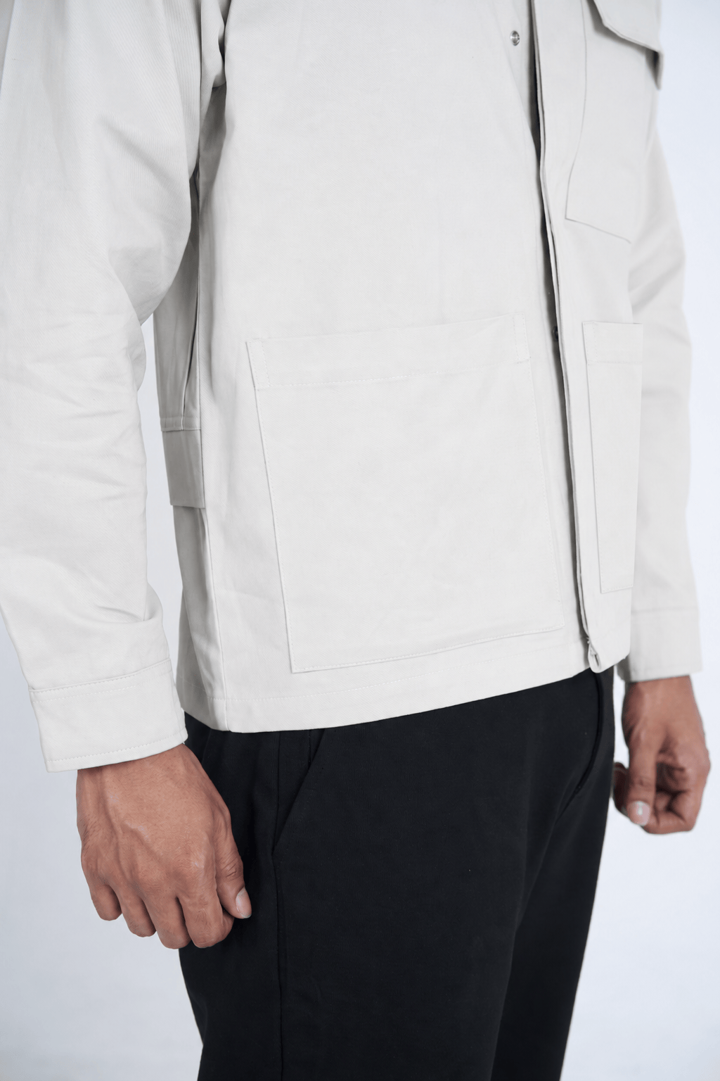 Mad Koffee Shirts Contrast Overshirt - Ivory White