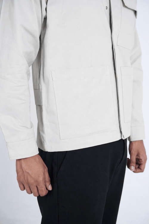 Load image 4 in gallery view. Mad Koffee Shirts Contrast Overshirt - Ivory White