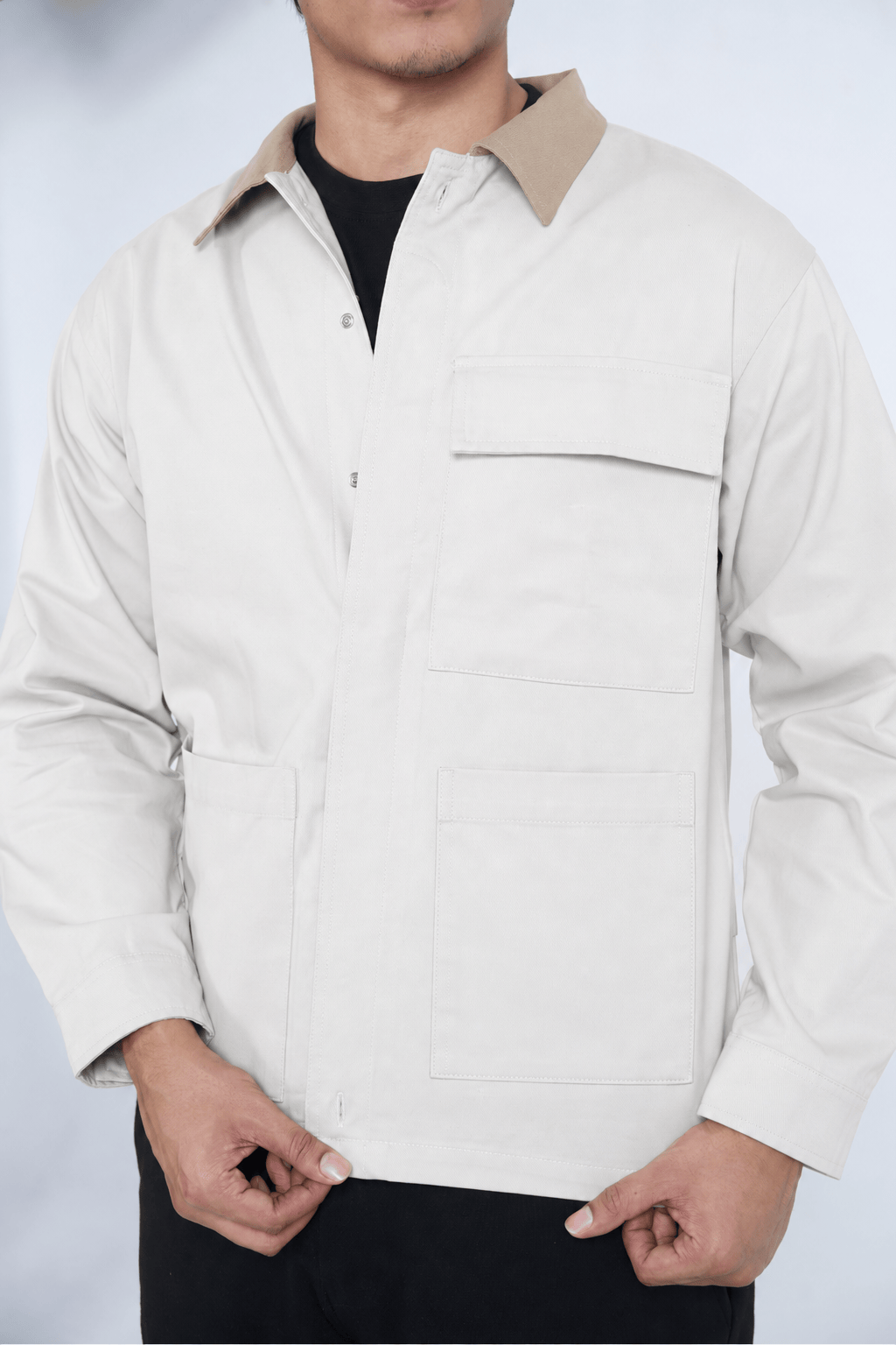Mad Koffee Shirts Contrast Overshirt - Ivory White