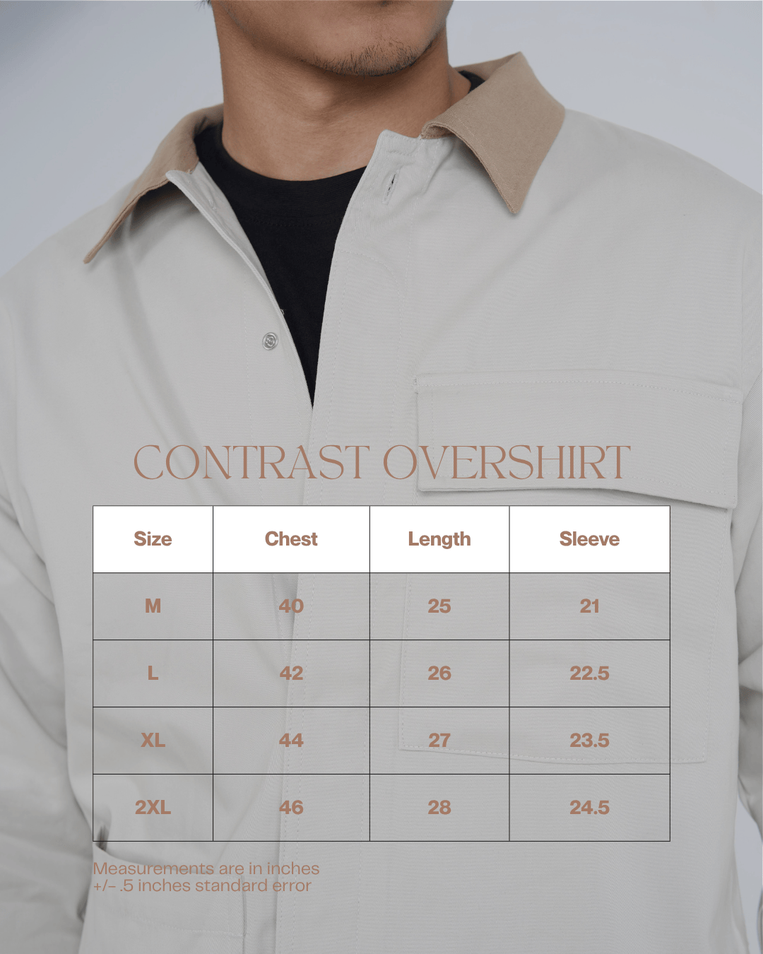 Mad Koffee Shirts Contrast Overshirt - Stone Khaki