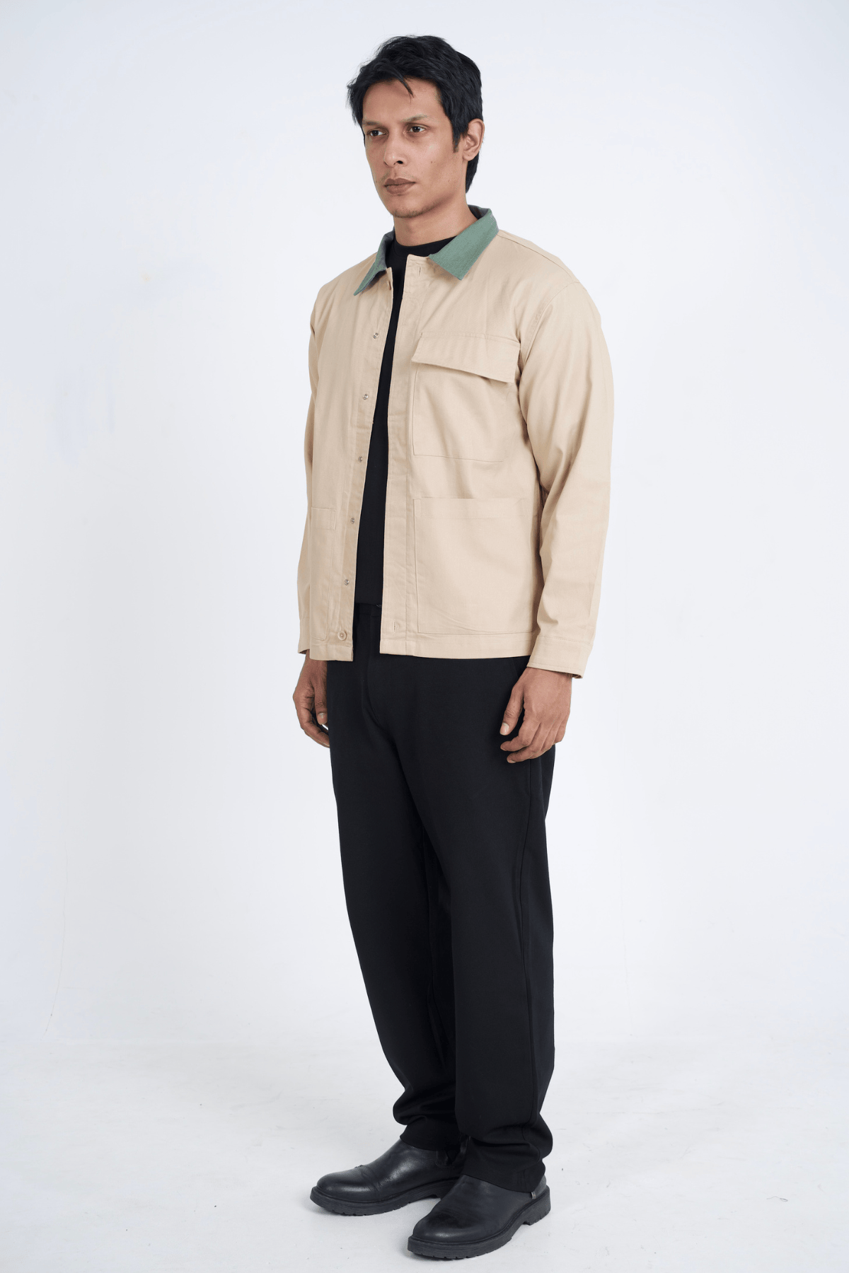 Mad Koffee Shirts Contrast Overshirt - Stone Khaki