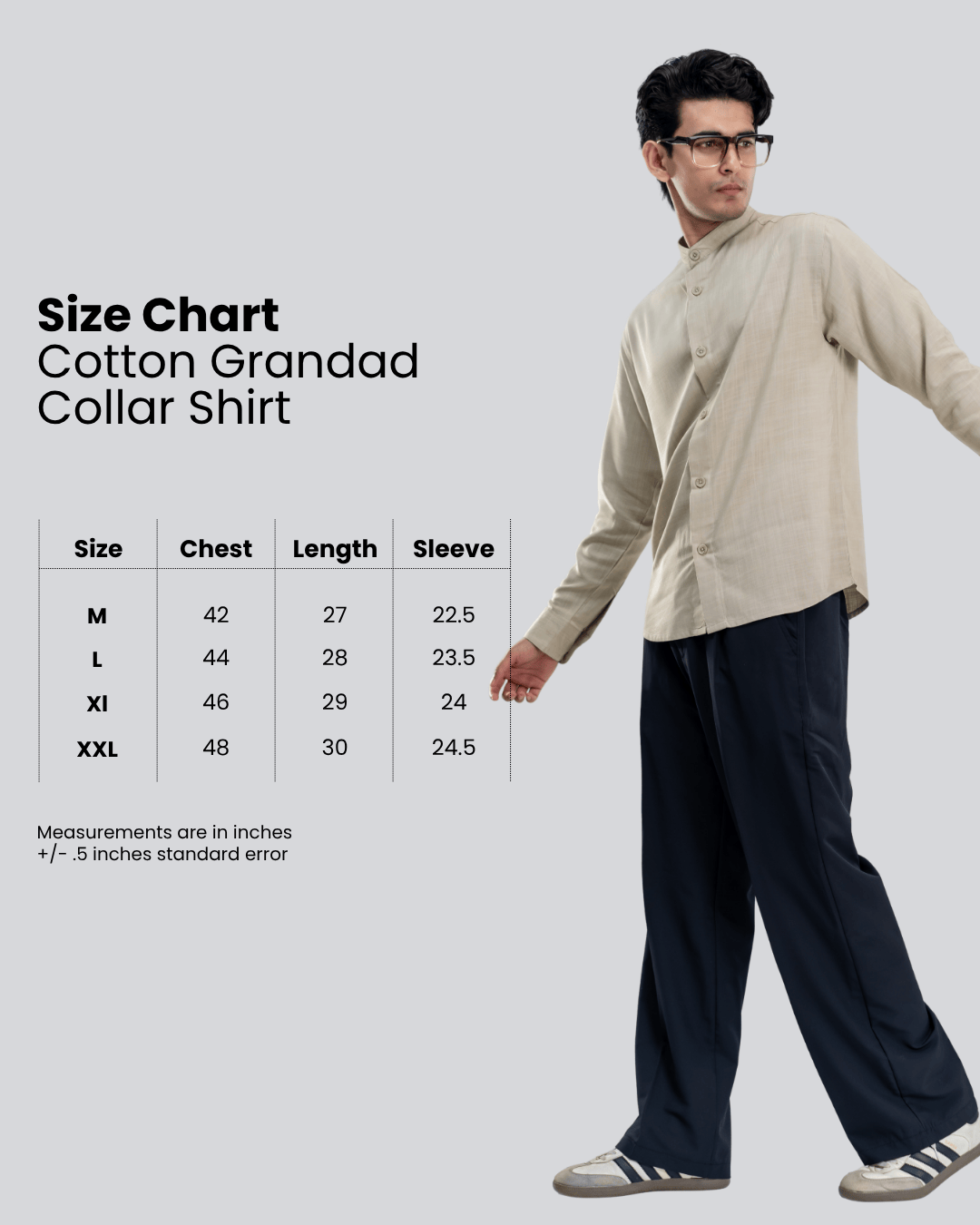 Mad Koffee Shirts Cotton Grandad Collar Shirt - Snow White