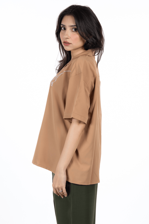 Load image 1 in gallery view. Mad Koffee Shirts Embroidery Cuban Shirts — Caramel Dust