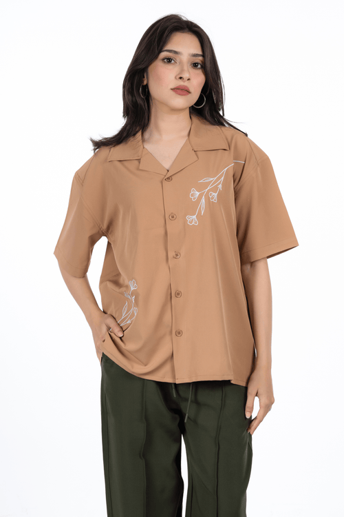 Load image 1 in gallery view. Mad Koffee Shirts Embroidery Cuban Shirts — Caramel Dust