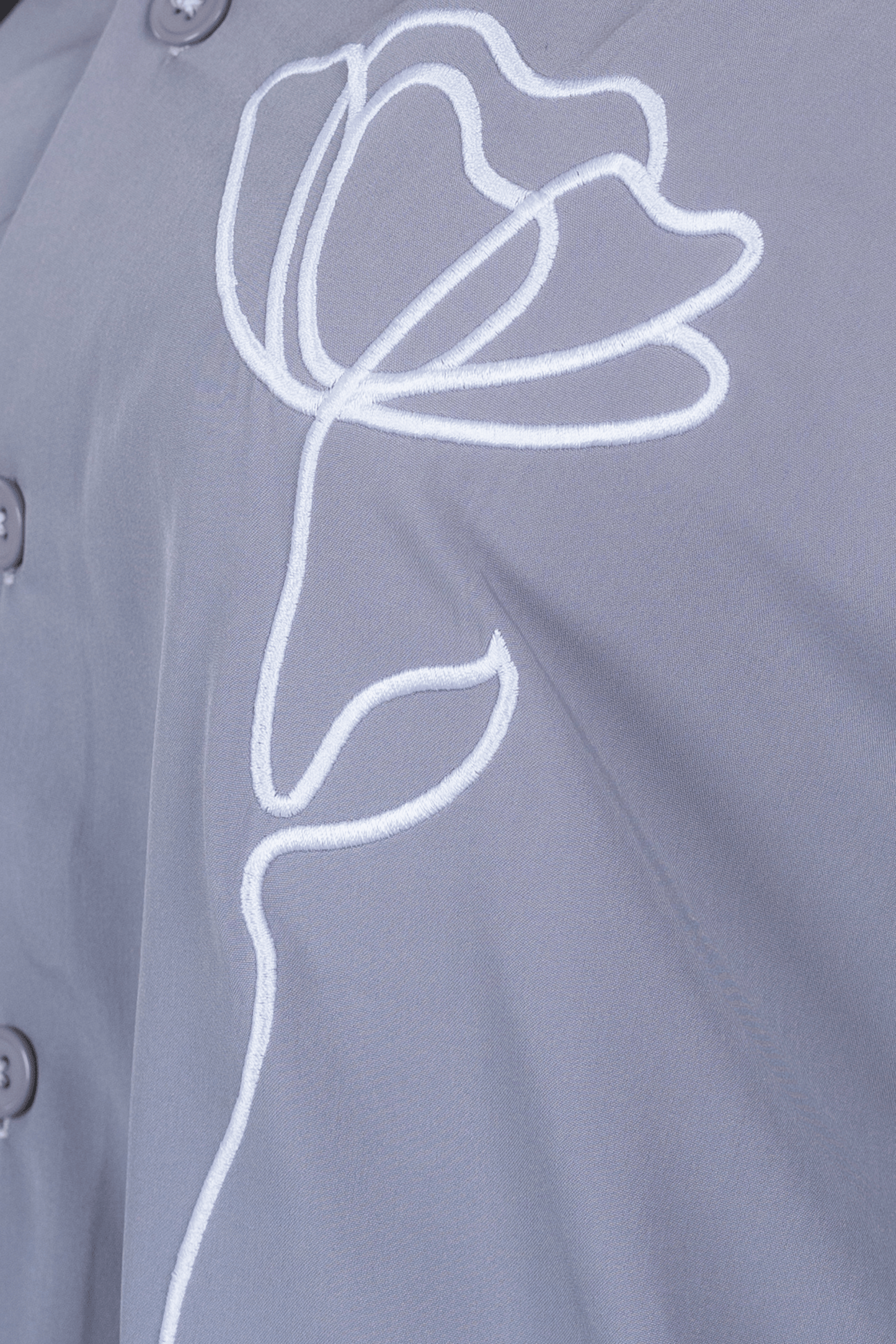 Mad Koffee Shirts Embroidery Cuban Shirts — Grey