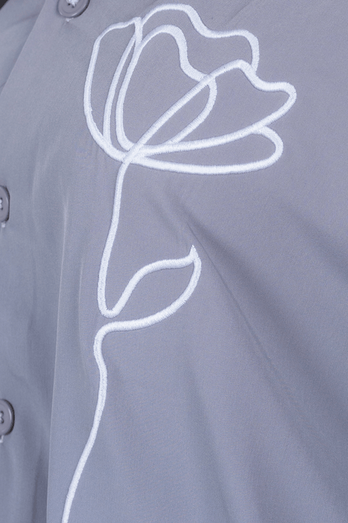 Load image 1 in gallery view. Mad Koffee Shirts Embroidery Cuban Shirts — Grey
