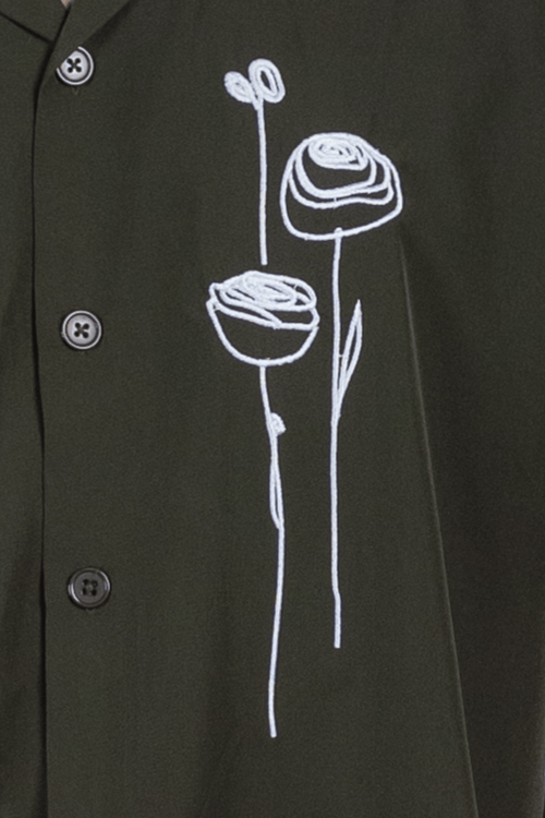 Load image 1 in gallery view. Mad Koffee Shirts Embroidery Cuban Shirts — Olive