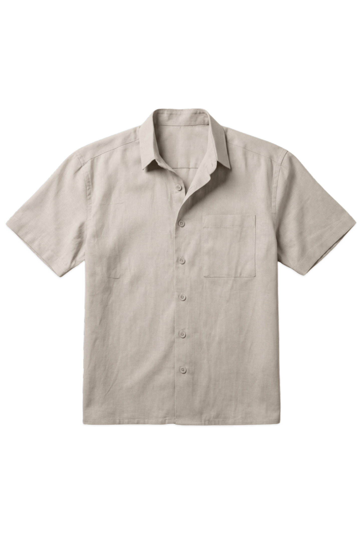 Mad Koffee Shirts Linen Box Fit Oversized Half Sleeve Shirt — Light Beige