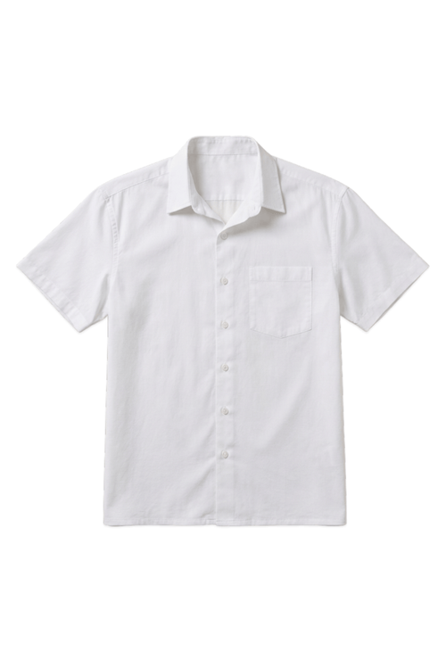 Load image 1 in gallery view. Mad Koffee Shirts Linen Box Fit Oversized Half Sleeve Shirt — White