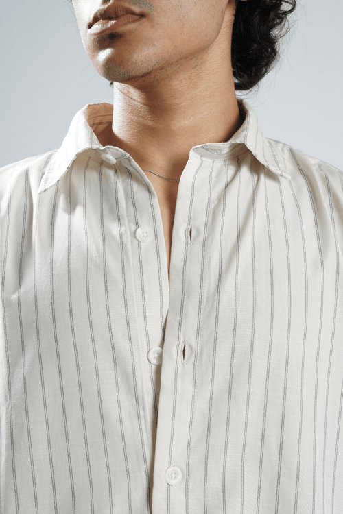 Load image 1 in gallery view. Mad Koffee Shirts Off-White Pinstripe