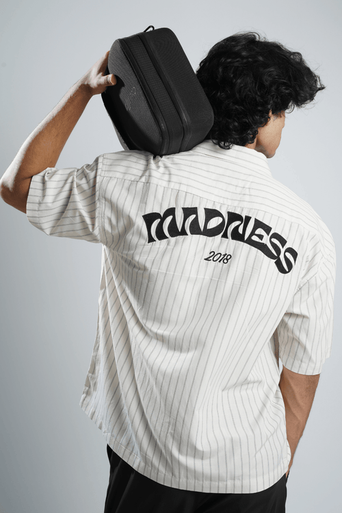 Load image 1 in gallery view. Mad Koffee Shirts Off-White Pinstripe