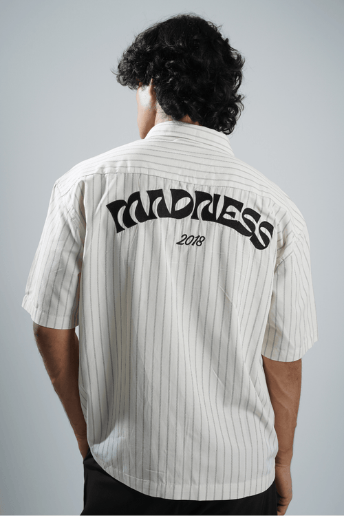 Load image 1 in gallery view. Mad Koffee Shirts Off-White Pinstripe