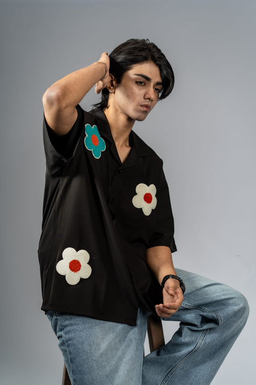 Load image 1 in gallery view. Mad Koffee Shirts Offbeat Patch Shirt - Black