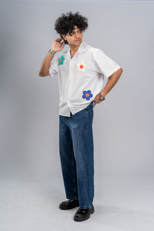 Load image 1 in gallery view. Mad Koffee Shirts Offbeat Patch Shirt - White