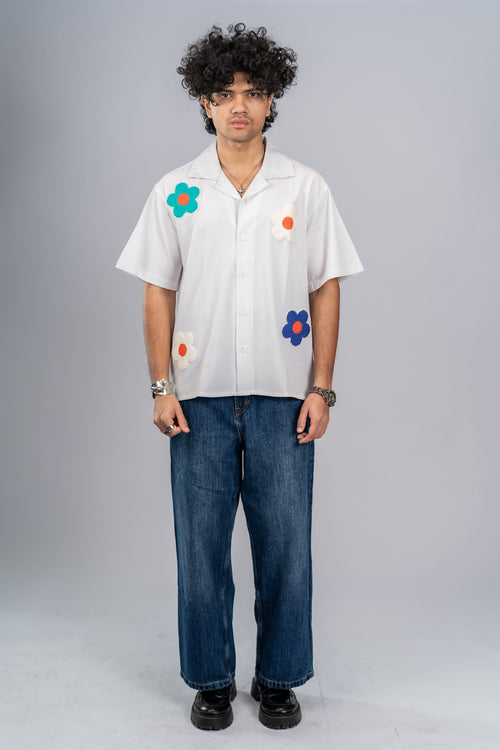 Load image 1 in gallery view. Mad Koffee Shirts Offbeat Patch Shirt - White