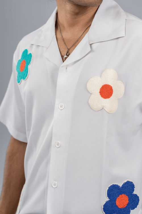 Load image 1 in gallery view. Mad Koffee Shirts Offbeat Patch Shirt - White