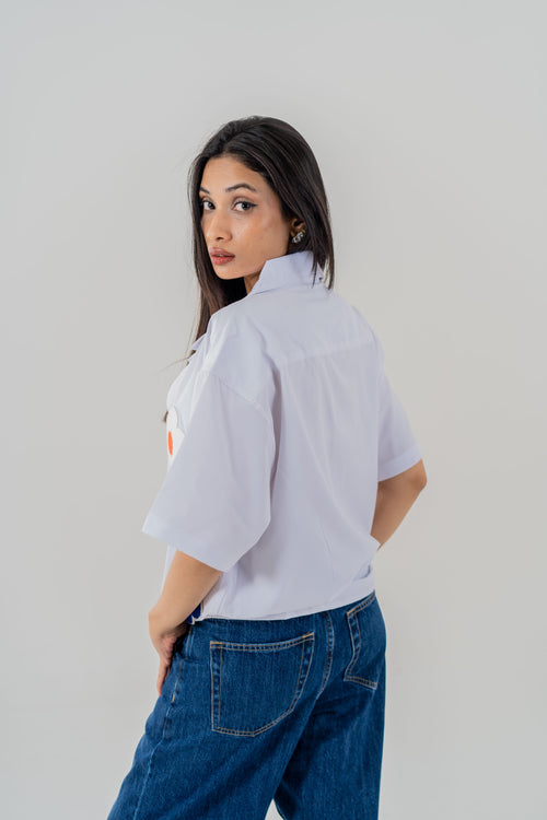 Load image 1 in gallery view. Mad Koffee Shirts Offbeat Patch Shirt - White
