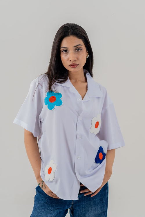 Load image 1 in gallery view. Mad Koffee Shirts Offbeat Patch Shirt - White