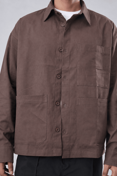 Load image 4 in gallery view. Mad Koffee Shirts Overshirt 3 Pocket - Mauve Brown