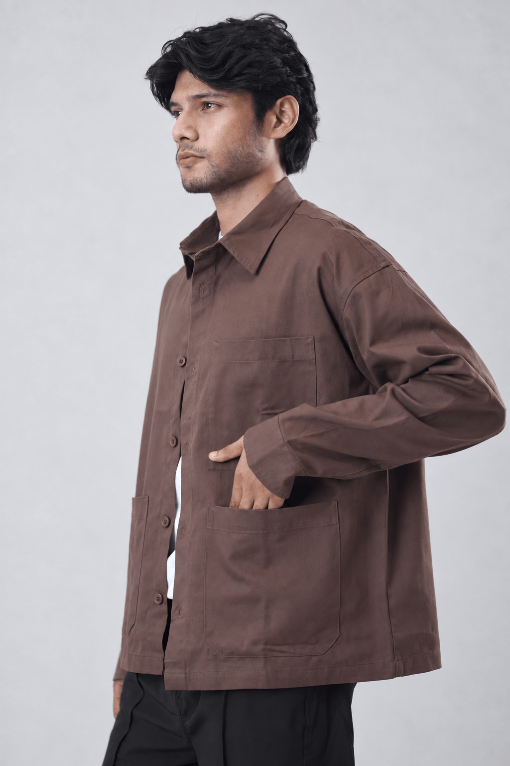Mad Koffee Shirts Overshirt 3 Pocket - Mauve Brown