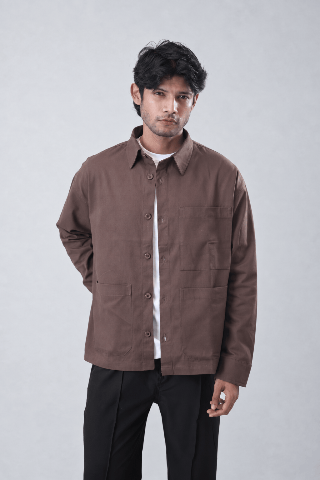Mad Koffee Shirts Overshirt 3 Pocket - Mauve Brown