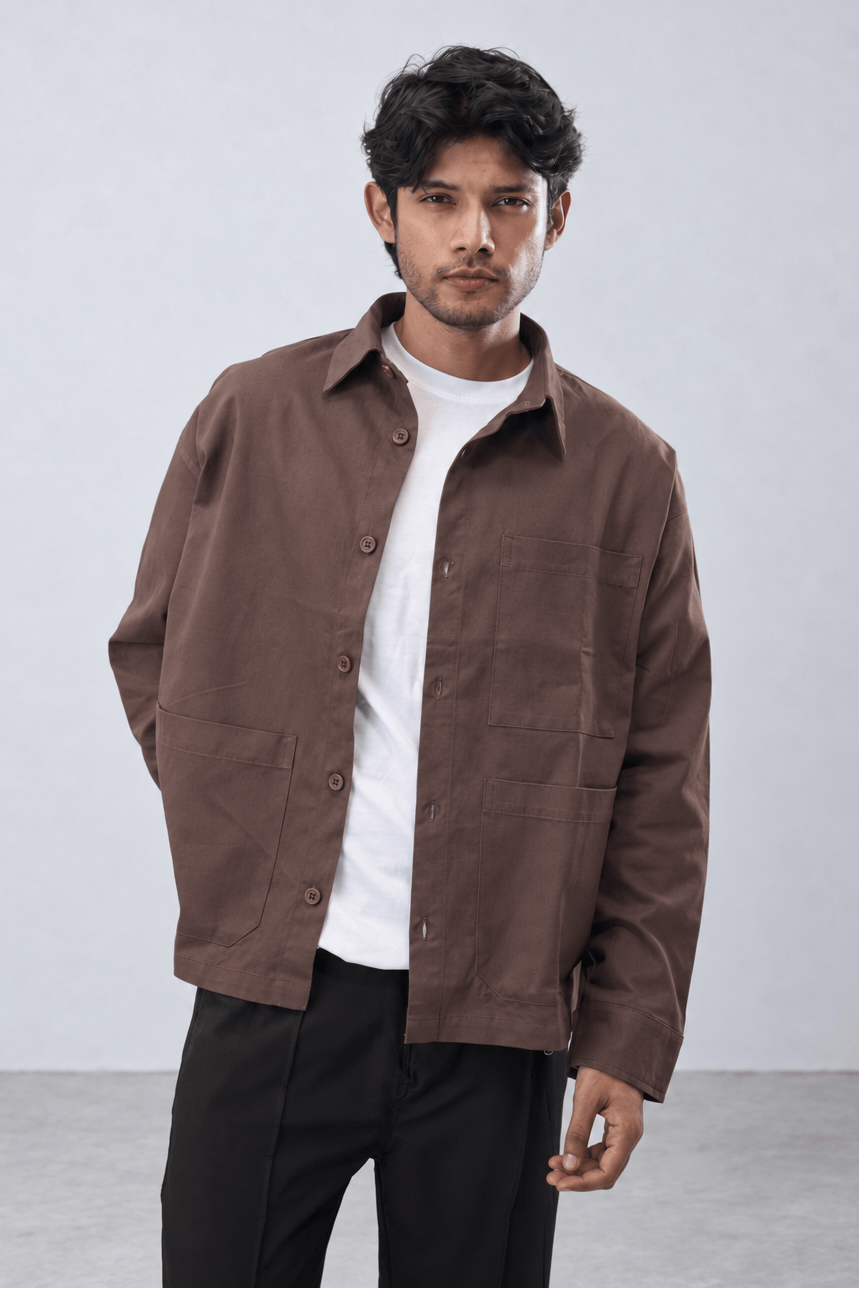 Mad Koffee Shirts Overshirt 3 Pocket - Mauve Brown