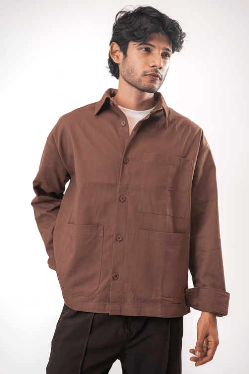 Load image 9 in gallery view. Mad Koffee Shirts Overshirt 3 Pocket - Mauve Brown