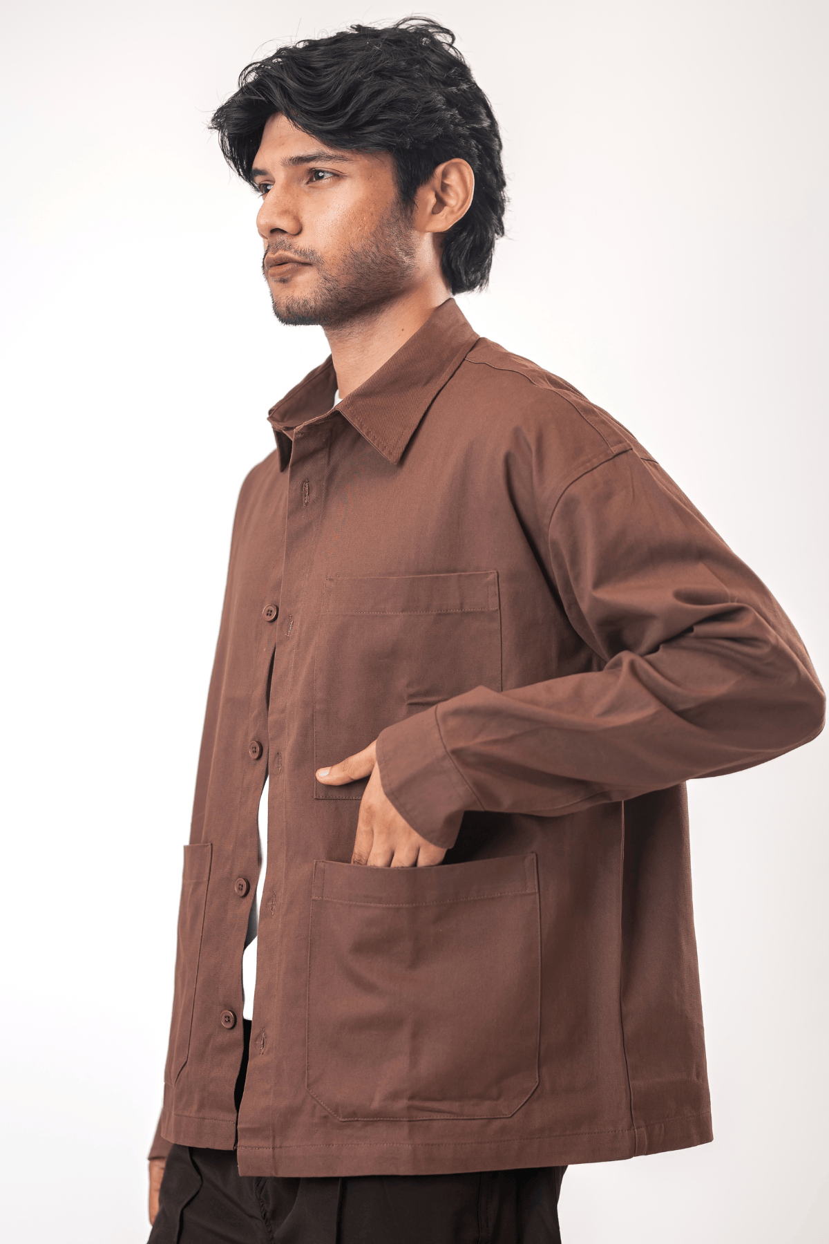 Mad Koffee Shirts Overshirt 3 Pocket - Mauve Brown