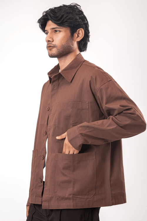 Load image 8 in gallery view. Mad Koffee Shirts Overshirt 3 Pocket - Mauve Brown