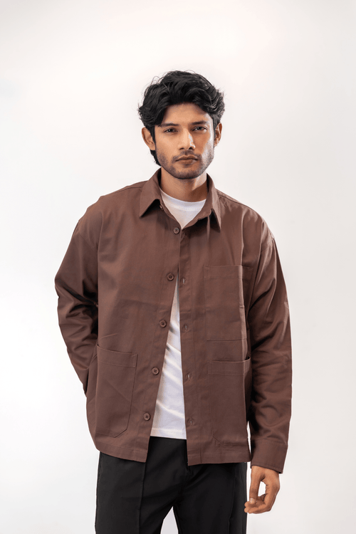 Load image 7 in gallery view. Mad Koffee Shirts Overshirt 3 Pocket - Mauve Brown