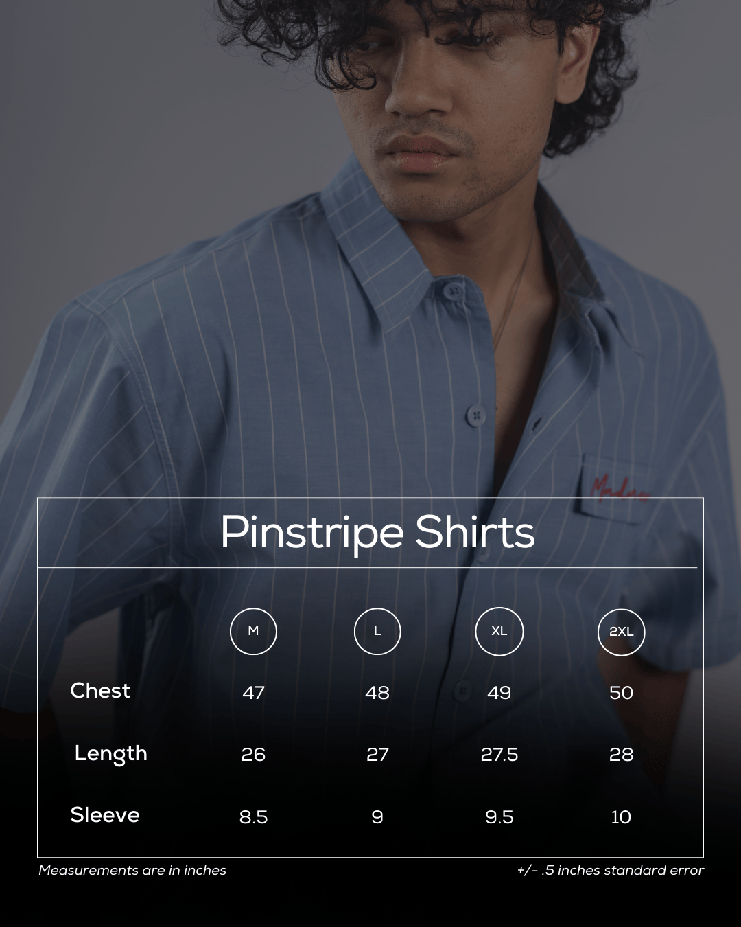 Mad Koffee Shirts Oversized Pinstripe Shirts - Ocean