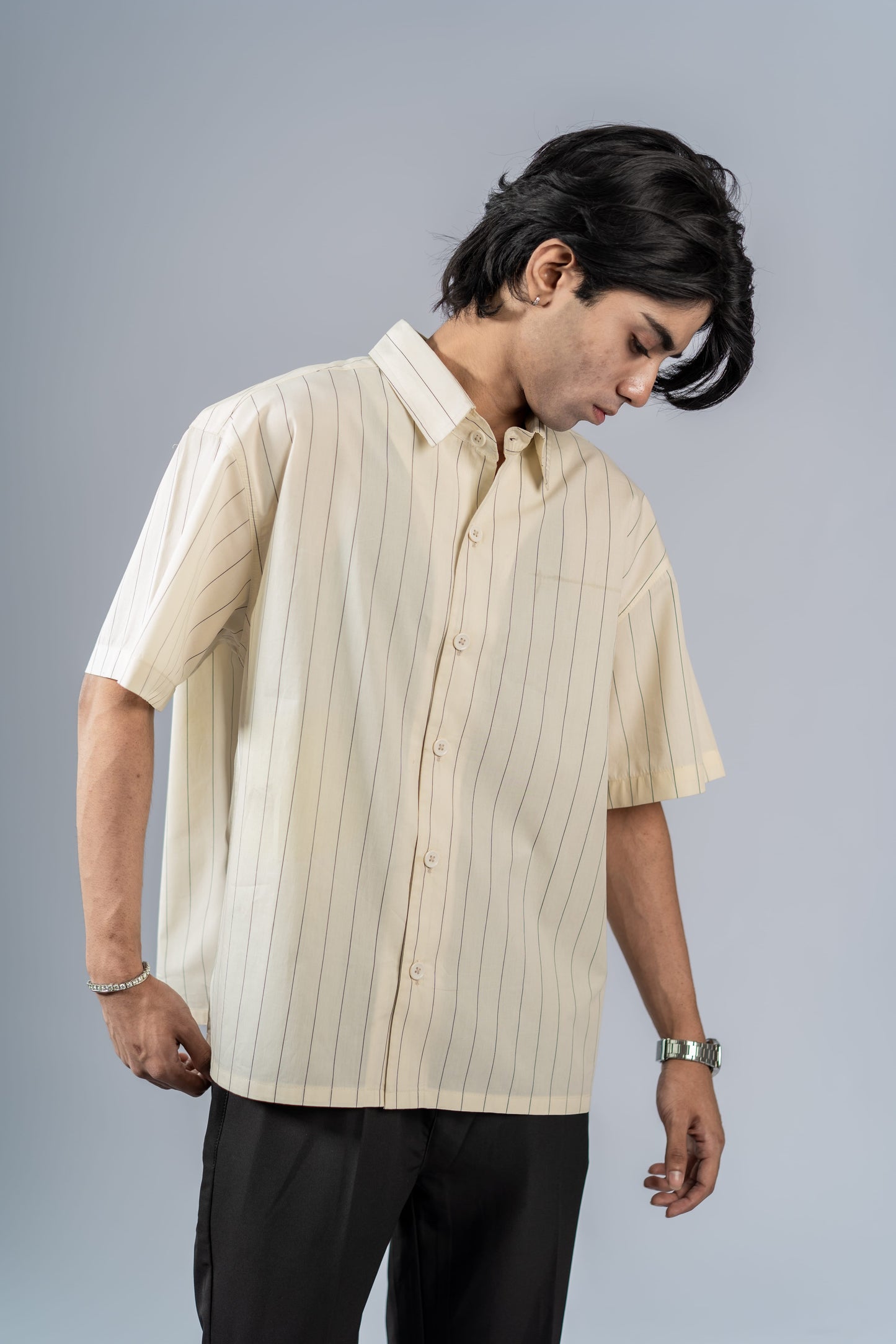 Mad Koffee Shirts Oversized Pinstripe Shirts - Sand