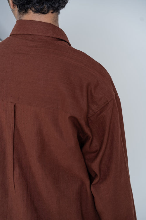Load image 3 in gallery view. Mad Koffee Shirts Remi Cotton Boxy-Fit Shirt – Chocolate Brown