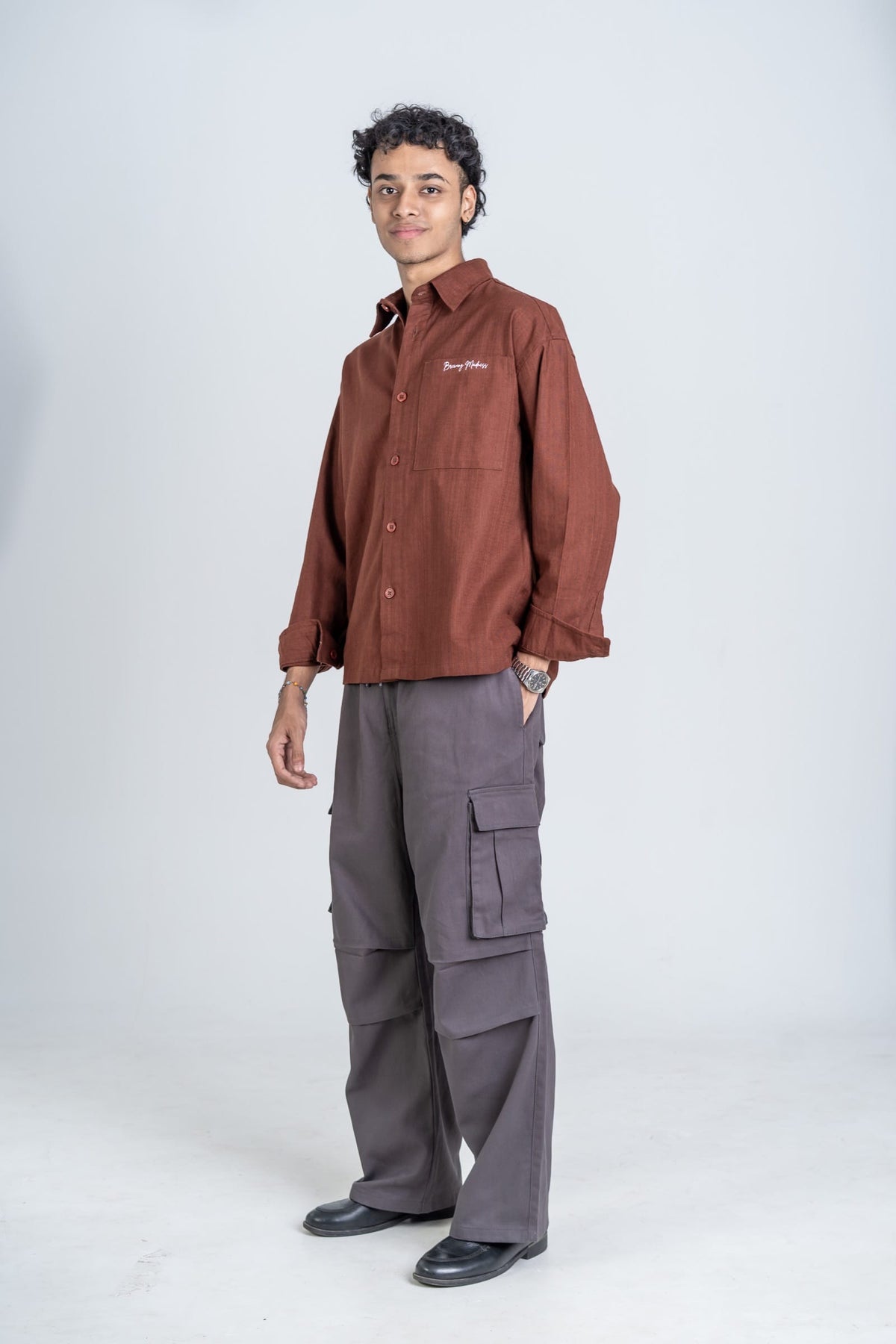 Mad Koffee Shirts Remi Cotton Boxy-Fit Shirt – Chocolate Brown