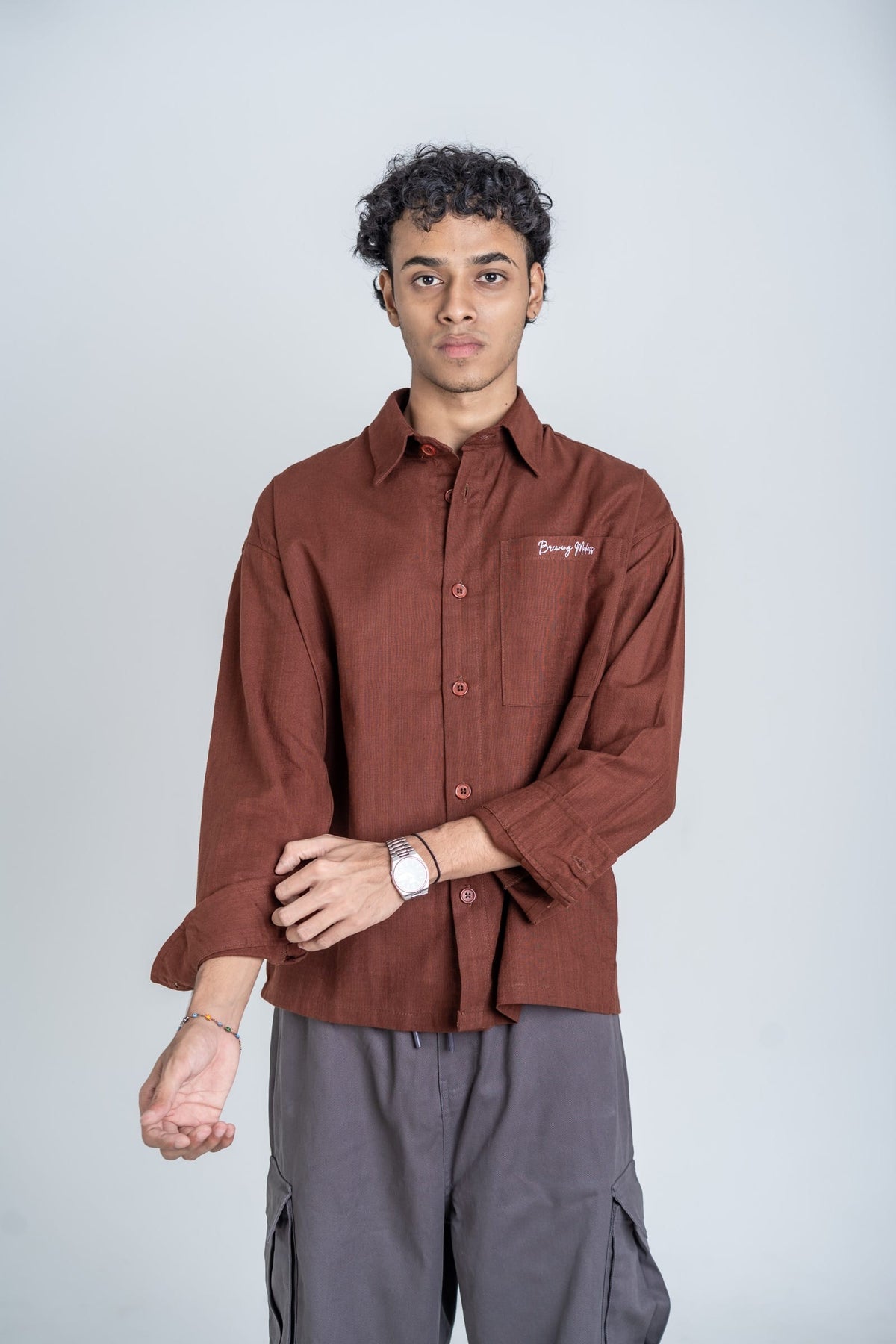 Mad Koffee Shirts Remi Cotton Boxy-Fit Shirt – Chocolate Brown
