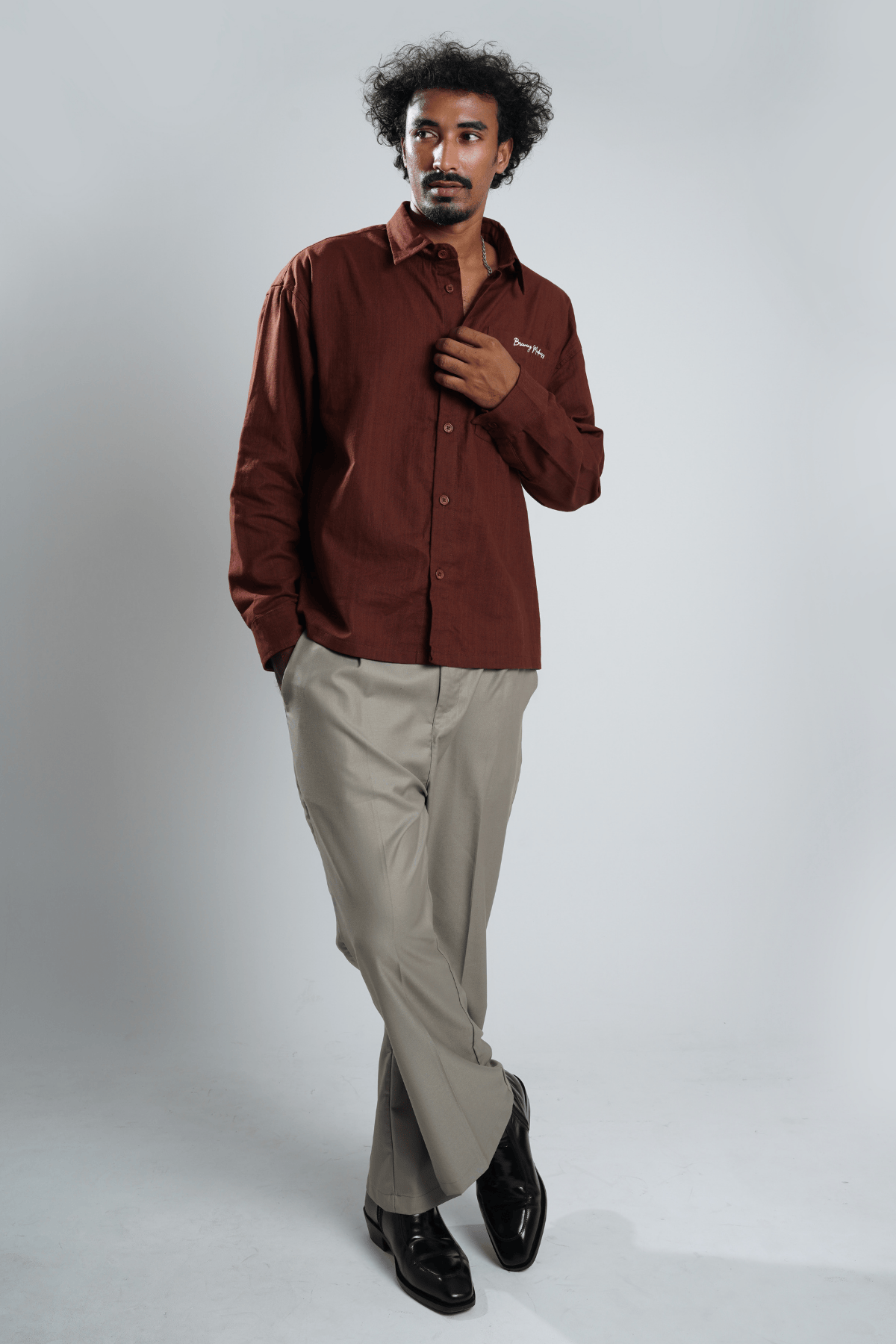 Mad Koffee Shirts Remi Cotton Boxy-Fit Shirt – Chocolate Brown