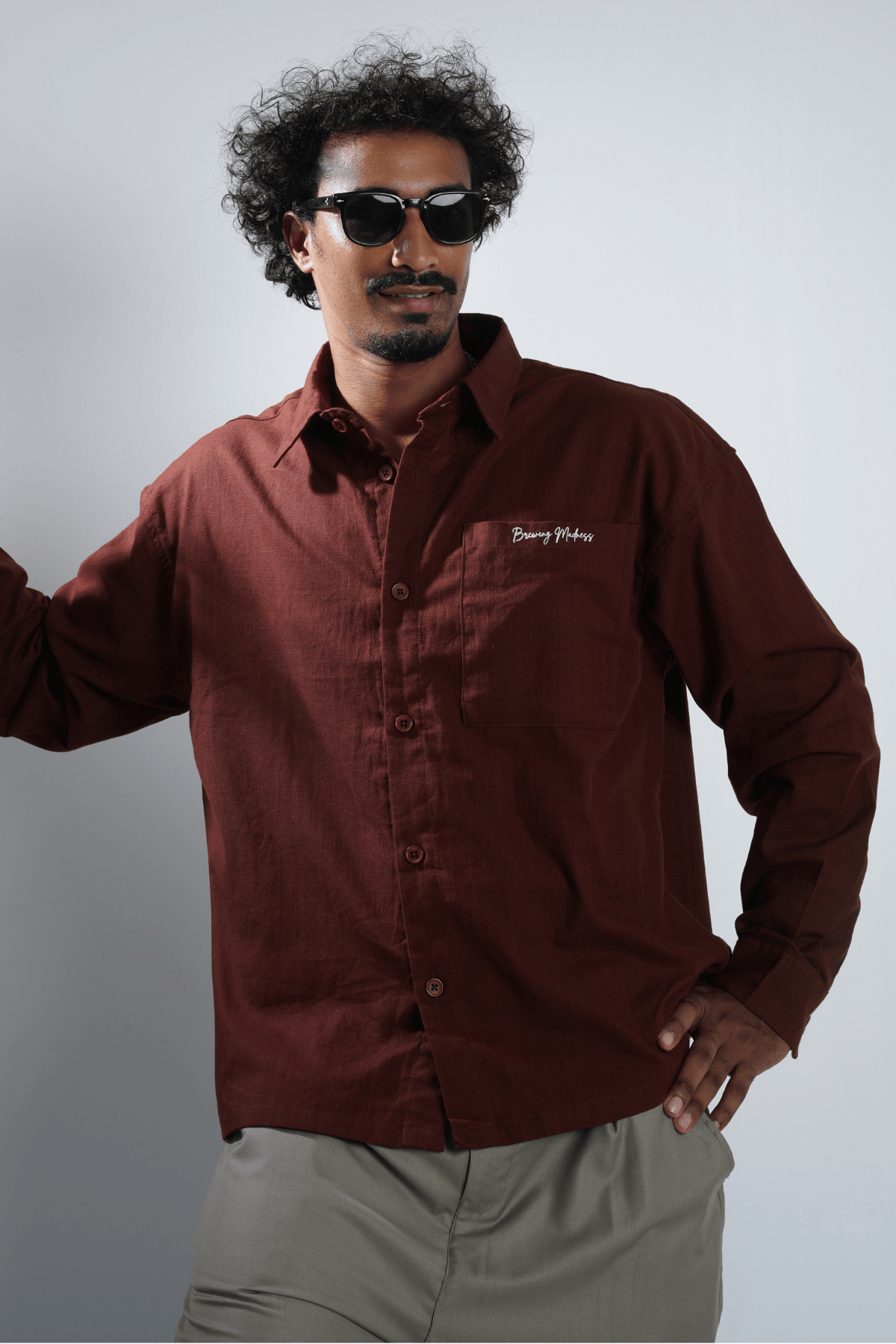 Mad Koffee Shirts Remi Cotton Boxy-Fit Shirt – Chocolate Brown