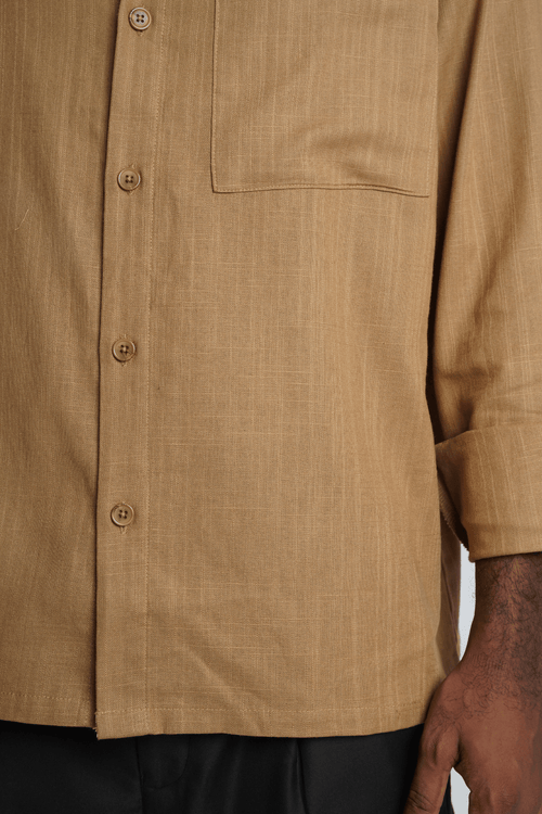 Load image 1 in gallery view. Mad Koffee Shirts Remi Cotton Boxy-Fit Shirt – Mocha