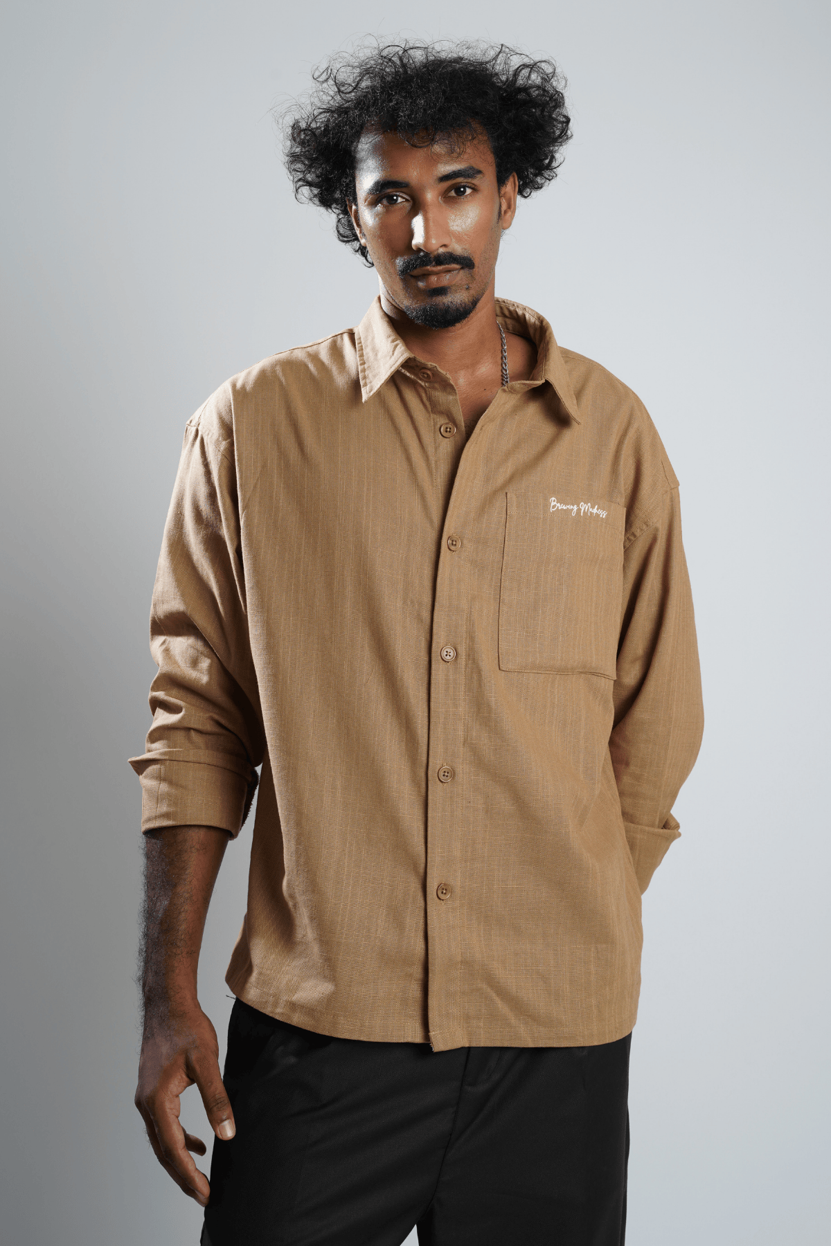 Mad Koffee Shirts Remi Cotton Boxy-Fit Shirt – Mocha