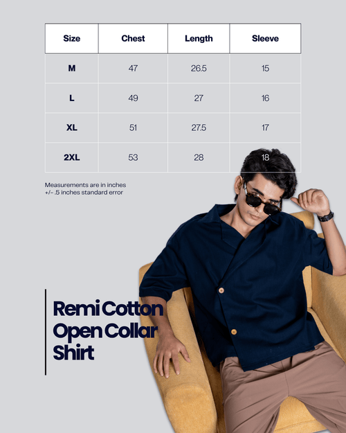 Load image 1 in gallery view. Mad Koffee Shirts Remi Cotton Open Collar Shirt - Black