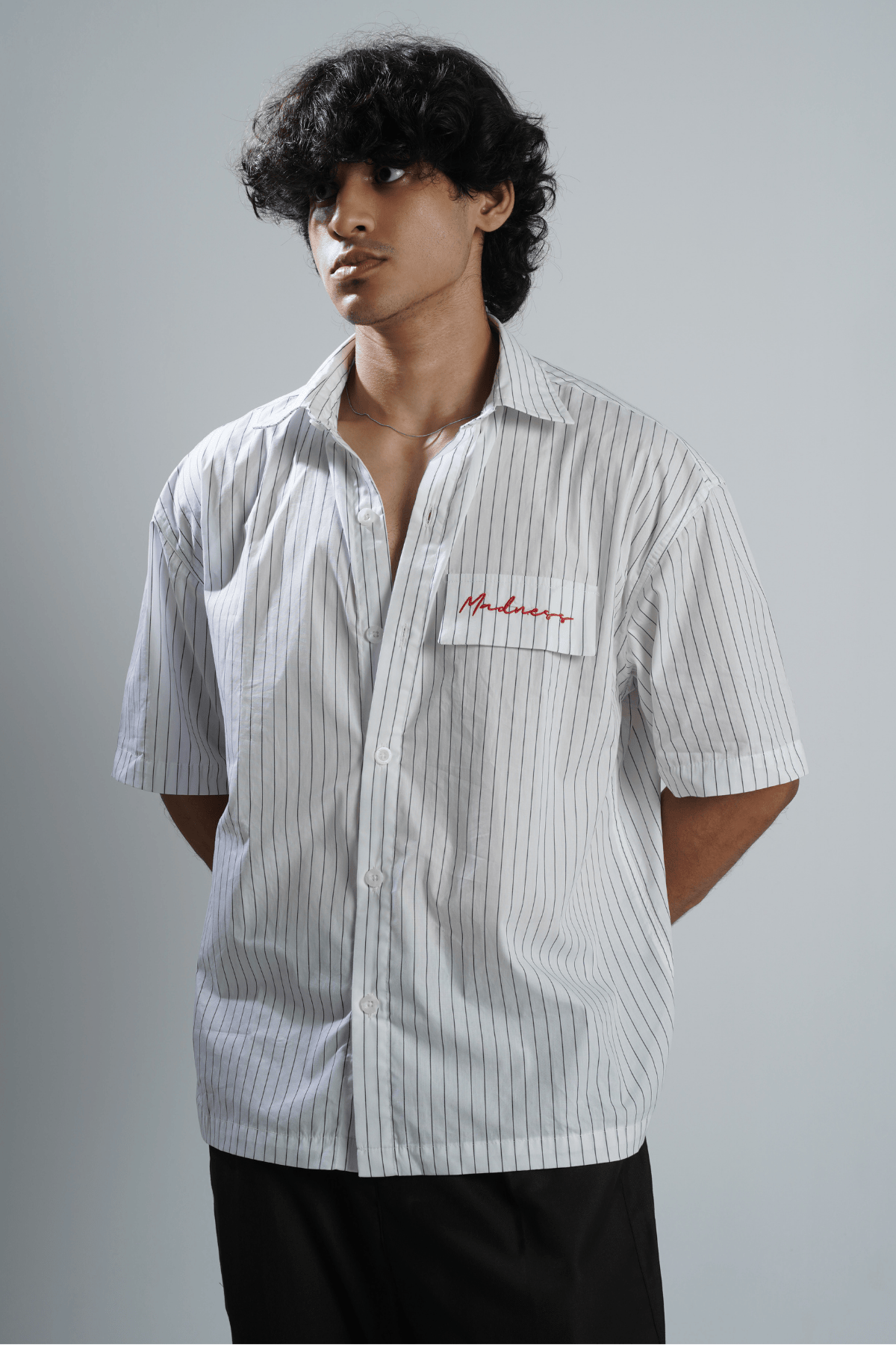 Mad Koffee Shirts White & Black Pinstripe